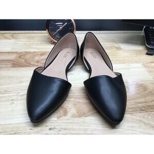 Rohb By Joyce Azria Provence D'Orsay Women's 6.5 Black Leather Pointed Toe Flats